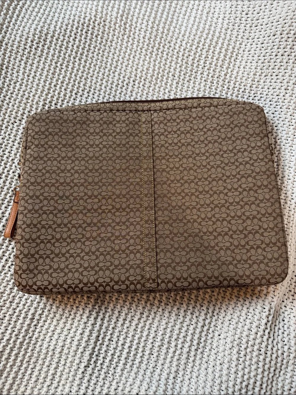 Coach Brown Signature Canvas Laptop Sleeve